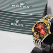 Rolex Red Quartz Watch - Classic Design