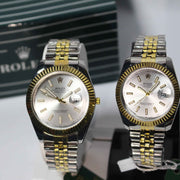 Rolex Couple Watch - White Dial - Classic Design